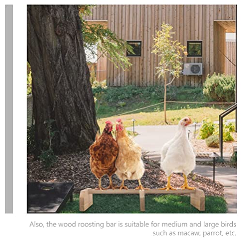 Yardwe Natural Chicken Roosting Perch Wooden Bird Stand Roosting Bars for Chickens Parrot Accessory