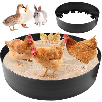 Chicken Dust Bath Tub, 40''D x 5.9''H Bottomless Design, PE Material, Adjustable Dust Bath for Chickens, Chicken Coop Cleaner Container,Essential Chicken Coop Accessory - size: 135.0"L x 5.9"W x 5.9"H