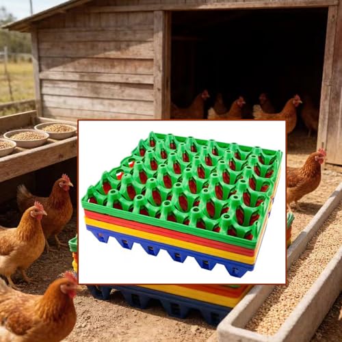 8 Pack Reusable Plastic Egg Trays, 30-Count Stackable Egg Crates for Chicken Farmers, Home Storage & Shipping (4 Colors)