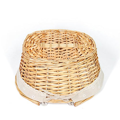 Wicker Basket Gift Baskets Empty Oval Willow Woven Picnic Basket Easter Candy Basket Storage Basket Wine Basket with Handle Egg Gathering Wedding Basket (Natural) - color: Natural, size: Large