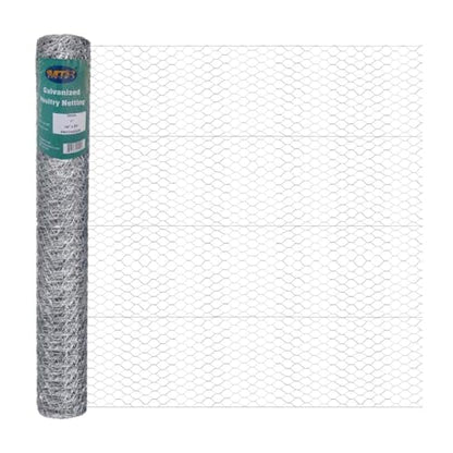 20GA Galvanized Hexagonal Poultry Netting Chicken Wire 48 inches x 25 feet x 1 inch Mesh - size: 48"x25'