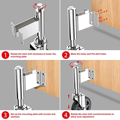 Spring Loaded Gate Casters 6” Heavy Duty Gate Caster Wheels with Hardware 600 Lbs Load Capacity - style: 6 Inch