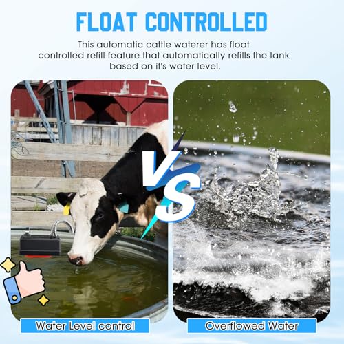 Threlaco 2 Pack Water Tank Float Valve Automatic Water Level Control Float Valve for Pond Farm Livestock Cattle Goat Horse Pool Aquariums Hydroponics and Reservoir Autofill Livestock Waterer