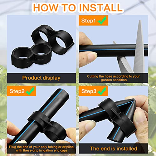 21-Pack Drip Irrigation Universal End Cap Plugs Fitting, Figure 8 End Closure for 1/2" Drip Tubing - size: 21P-End Plug