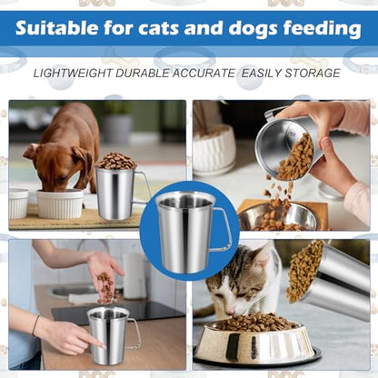 2 Cup Dog Food Scoop 304 Stainless Steel Dog Food Measuring Cups Pet Food Measuring Cups Scoop for Dog,Cat or Bird Food, Injection Molded and Dishwasher Safe - size: 2 Cup