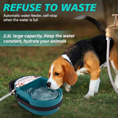 Automatic Heated Dog Water Bowl Outdoor Large Breed Heated Water Bowl for Cats Dogs with Chew-Resistant Cord Auto Fill Wall Mounted Pet Thermal Heated Water Bowl Dog Water Dispenser