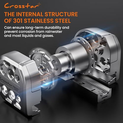 Crosstar 16FT Magnetic Self-Locking Stainless Steel Tape Measure, Double-Sided Scale, Waterproof & Rustproof Retractable Measuring Tape with Hollow Design for Home, Industrial, Woodworking - size: 4.9 m