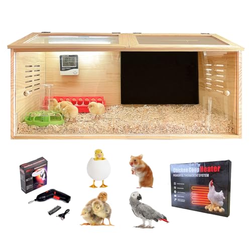 Brooder Box for Chicks,Quail cage,Baby Chicken Supplies,Includes Chicken coop Heater/Quick Installation Tool/Feeding Trough/Water Dispenser, etc,Suitable for Chicks/Duck/Parrot (32" x 16" x 16") - color: 32" x 16" x 16"