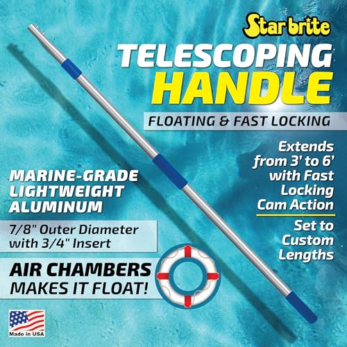 STAR BRITE Extend-A-Brush Handles - Fixed & Telescoping Floating Handles - Quick Connect for Boat, RV, Pool, Auto, Home Cleaning - Durable, Versatile Extension Handles for Multiple Accessories - style: 3'-6' Telescoping Extend-A-Brush