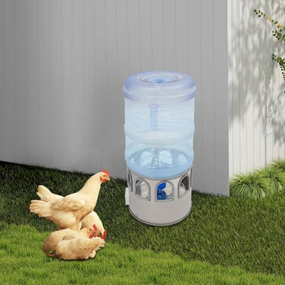 Chicken Water Heater 5 Gallon, Heated Water Bowl for Chickens, 110V Thermostatic Control Heating Pet Water Bowl w/Bucket, Heated Chicken Waterer, Chicken Coop Accessories in Winter