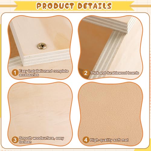 Wood Rabbit Nesting Box with Mat, 17"x12"x12" Wooden Small Animal Hideout for Breeding, Multi-Purpose Hutch for Rabbits, Chickens, Ducks, Guinea Pigs, Chinchillas and Birds & Other Small Animals