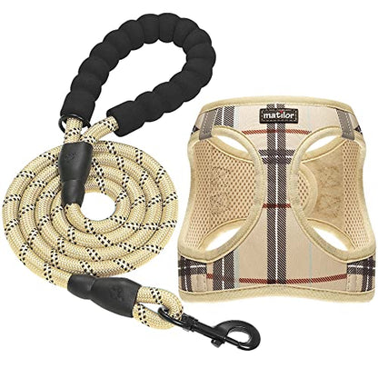 Dog Harness Step-in Breathable Puppy Cat Dog Vest Harnesses for Small Medium Dogs - color: Beige, size: Small (Chest 11.5''-14'', Weight 8-11 lb)