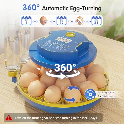 Chicken Egg Incubators for Hatching Eggs, 18 Egg Incubator with Automatic Egg Turning, Digital Control, 2 Egg Trays, Candler & Automatic Water Refill for Chicken Quail Duck Turkey Goose Bird - size: 18 Eggs