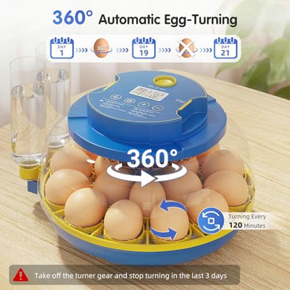 Chicken Egg Incubators for Hatching Eggs, 18 Egg Incubator with Automatic Egg Turning, Digital Control, 2 Egg Trays, Candler & Automatic Water Refill for Chicken Quail Duck Turkey Goose Bird - size: 18 Eggs
