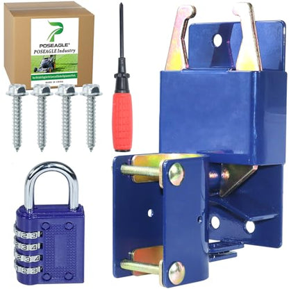 Blue S16100100 Two Way Lockable Gate Latch with Hardware, 4-Digit Combination Lock and 2 inch Philip Screwdriver for Metal Gates with 1-5/8" to 2" Diameter Round Tubes - color: A03 1xLockable Gate Latch for 1-5/8" to 2" Tubes