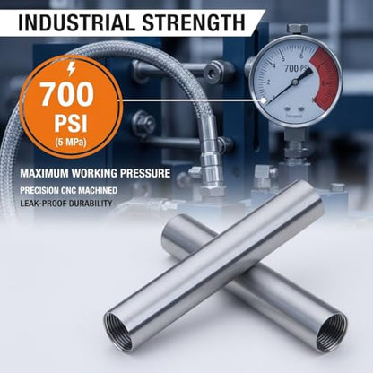 CONSTELLAR 304 Stainless Steel Pipe Nipple - 1" NPT Male x 1" NPT Male Threaded Fitting, 12 Inch (300mm) Length 3mm Wall Thickness Heavy Duty Seamless Pipe Nipple for Water Gas Oil fluid (1 Pack) - size: 1" NPT Male x 1" NPT Male, style: 300mm (12 inch)
