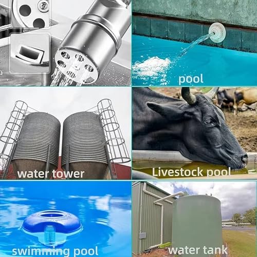 Automatic Water Float Valve, 1/2 to 3/4 Inch Connection Types, Stainless Steel 304 Fully Automatic Water Shut off Float Valve for Water Tank, Pool, Livestock Trough (2 Pack)