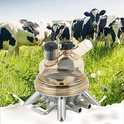 160cc Milking Claw for Cow and Sheep, Stainless Steel Base Milk Collector Tool, Durable PC Material with Closed Valve and Straight Buckle for Farm Milking Machine