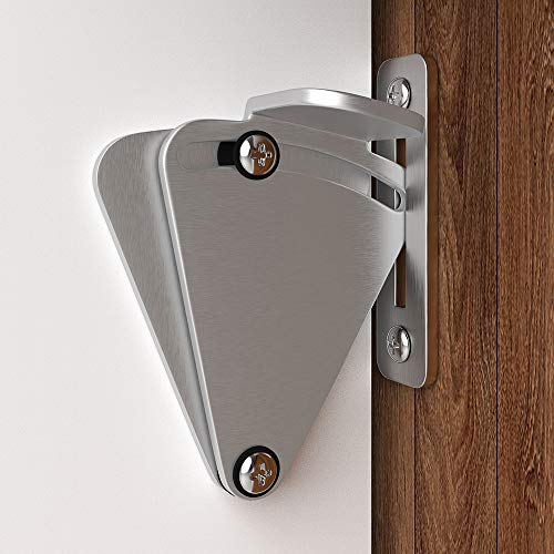 WINSOON Barn Door Lock Hardware Stainless Steel Sliding Privacy Latch for Closet Shed Pocket Doors Wood Gates - color: Silver