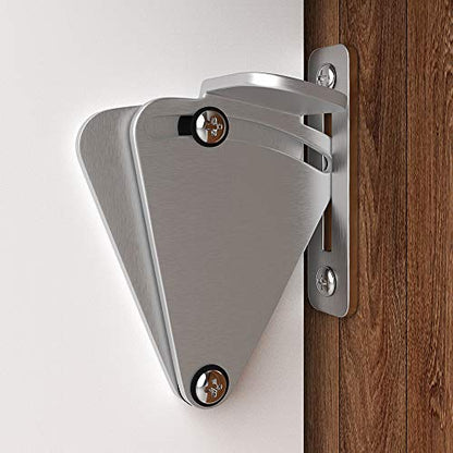 WINSOON Barn Door Lock Hardware Stainless Steel Sliding Privacy Latch for Closet Shed Pocket Doors Wood Gates - color: Silver