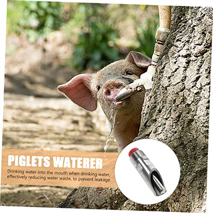 Mipcase 10pcs Automatic Stainless Steel Pig Drinking Waterer of Livestock Feeders Water Nipples Efficient Water Supply for and Livestock Care