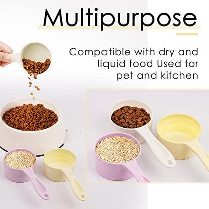 Super Design 1 Cup Dog Food Scoop for Container Melamine Measuring Scoop for Dogs Cats Birds and Rabbits Pet Food Feeding Scoop Dishwasher Safe - White - color: White - 1 Cup