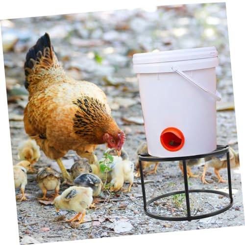 Galvanized Chicken Feeder Trough Feeder Stand Metal Chick and Waterer for Coop Accessories