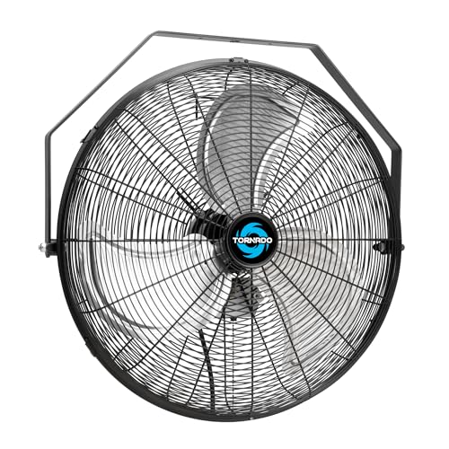 Tornado - 20 Inch High Velocity Industrial Wall Fan - 4750 CFM - 3 Speed - 6 FT Cord - Industrial, Commercial, Residential Use - UL Safety Listed - size: 20 Inch