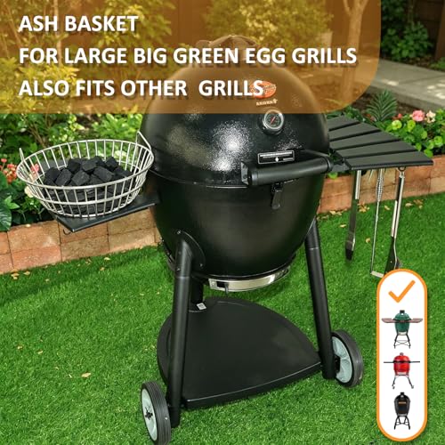 Charcoal Basket Compatible with Big Green Egg Large and Kamado Joe Classic - 304 Stainless Steel Ash Basket Grate Replacement for Kamado Grill