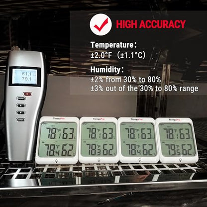 TempPro Indoor Outdoor Thermometer Wireless Hygrometer, 500FT Inside Outside Thermometer, Remote Temperature Monitor with Cold-Resistant Sensor, Outdoor Thermometers for Patio (Previously ThermoPro) - style: 500ft & Touchable Backlit