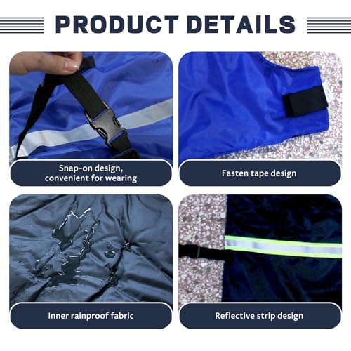 Calf Blanket Double Side Waterproof Foal Blanket with Reflective Strip Warm Goat Coat for Winter Outdoor Protection Soft Insulated Livestock Jacket for Farm Use