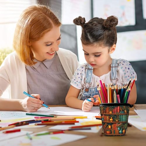 Bookshelf Plant Kids Standing Pencil Case Girls Boys Telescopic Stationary Pouch with Zipper Large Capacity Stand up Pen Bag Portable Makeup Holder for Children School Students Office Supplies - color: Bookshelf