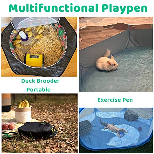 Guinea Pig Playpen with Cover, Bunny Playpen with Top & Large Rabbit Litter Box, Small Animal Potty Trainer