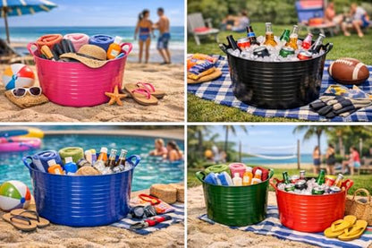 Red Gorilla Small Flexible Plastic Tub, Toy Storage, Laundry, Gardening & More, 14 Liter/3.7 Gallons, Black - color: Black