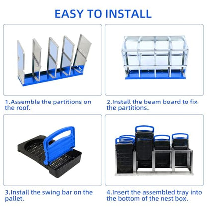 Chicken Nesting Boxes,8 Compartment Nesting Boxes for Laying Eggs,Wall Mount Poultry Roll Away Chicken Laying Boxes,Easy Egg Collection,Cleanable Pull Out Hen Roosting Boxes