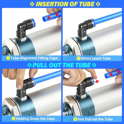 TAILONZ PNEUMATIC Air Line 1/4 inch od Blue Polyurethane PU Air Hose Pipe Tube 60M/200FT - color: Blue-PU, size: 1/4'' OD/200ft/60m