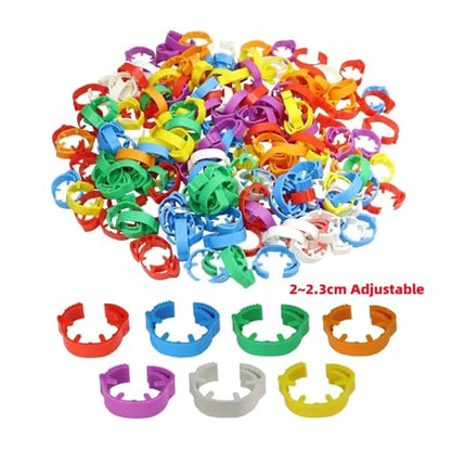 140 Pcs Inner Diameter 2~2.3cm Adjustable Chicken Foot Ring Poultry Leg Farm Identification Marker Tool for Duck(Blue) - color: Blue