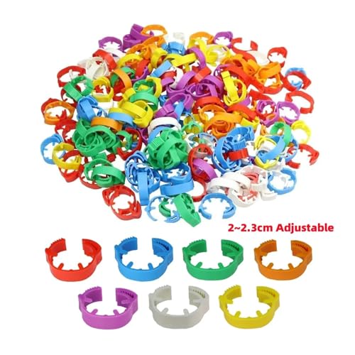 140 Pcs Inner Diameter 2~2.3cm Adjustable Chicken Foot Ring Poultry Leg Farm Identification Marker Tool for Duck(Red) - color: Red