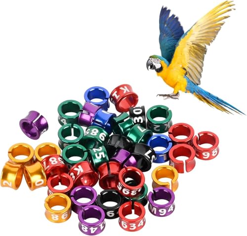 Open Bird Foot Ring, Aluminum Alloy Split Bird Leg Ring for Parrots,Hibiscus,Peonies,Pigeons (4mm,50pcs - color: ID4.0, size: Open