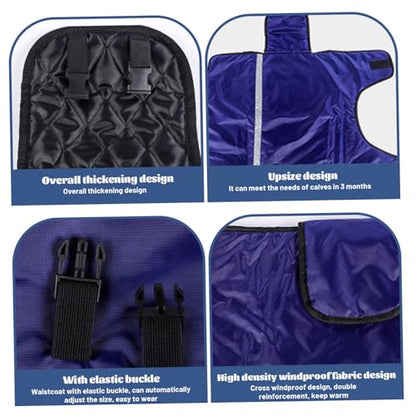 Calf Blankets for Winter Soft & Warm Thickened Goat Blanket Waterproof & Windproof Adjustable Calf Blanket for Keep Cow, Oxen and Horses Winter Warmming.