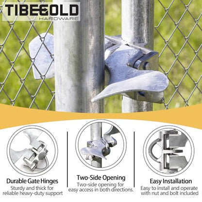 Chain Link Fence Butterfly Gate Latch, Galvanized 2 Way Lockable Gate Latch for 1-3/8" Gate Frame and 2-3/8" Gate Post, Fence Gate Latch with Padlock Hole, Silver, 1 Pack