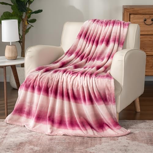 Berkshire Blanket-Classic Heavyweight Soft Printed VelvetLoft® Plush Throw Blanket, Cozy and Fuzzy, Purple Pitch, 50in x 70in - color: Purple Pitch, size: Throw/Throw XL