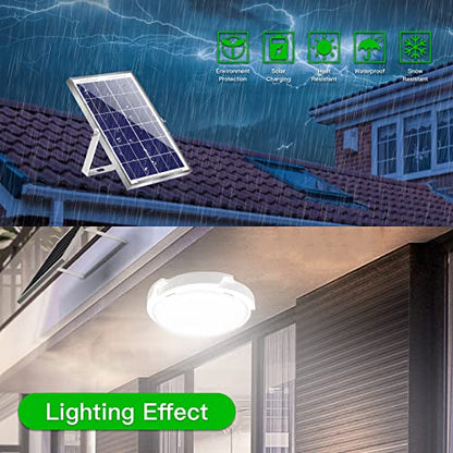 MEIHONG Solar Lights Indoor Home, Solar Shed Lights,Porch Ceiling Light with Remote (2 Pack/White) - color: 2 Pack/White