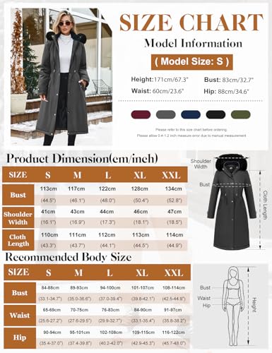 Womens Long Puffer Winter Coats Fleece Jacket Down Parka Warm Overcoat Thicken Quilted Jacket Removable Fur Coat - color: Dark Grey, size: Medium