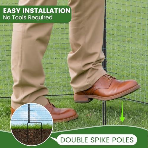 DoCred Non Electric Fence Netting, 40in x 100ft Movable Livestock Nets | Portable Chicken Mesh for Ducks, Goats, Sheep, Dog, Reusable Nylon Animal Barrier Fencing for Backyards, Farms Ranches - size: 40in x 100ft(Nylon)