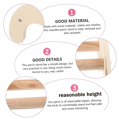 Kisangel Parrot Perch Wooden Stand for Chickens and Birds Smooth Sturdy Design Encouraging Exercise and Balance Safe Chew Material for Rest and Play