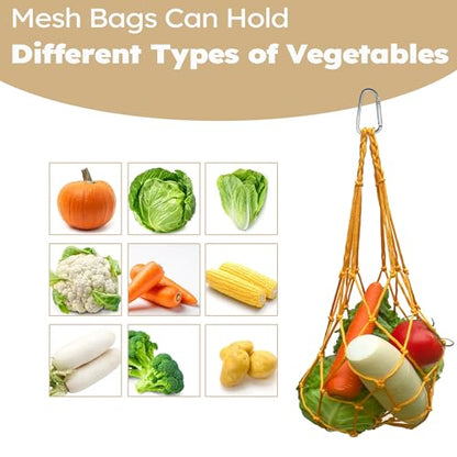 Chicken Vegetable Hanging Feeder 4 PCS, Reusable String Bag with Hook for Chicken Toys, Poultry Fruit Holder for Hens and Ducks, No Mess Lettuce Cabbage Feeder for Enrichment(Yellow) - color: Yellow