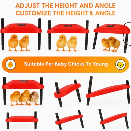 Adjustable 16x16 Brooder Heating Plate for Baby Chicks | Constant Efficient Warmth, Safe Energy-Saving, Easy to Assemble and Clean, Perfect for Chicken Brooding