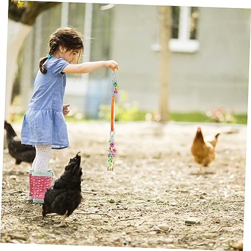 YARNOW 1pc Bird Mirror with Bells Hanging Toy for Chickens and Parrots Fun Pet Cage Accessory for Farm Garden and Home Use