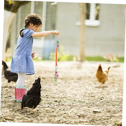 YARNOW 1pc Bird Mirror with Bells Hanging Toy for Chickens and Parrots Fun Pet Cage Accessory for Farm Garden and Home Use